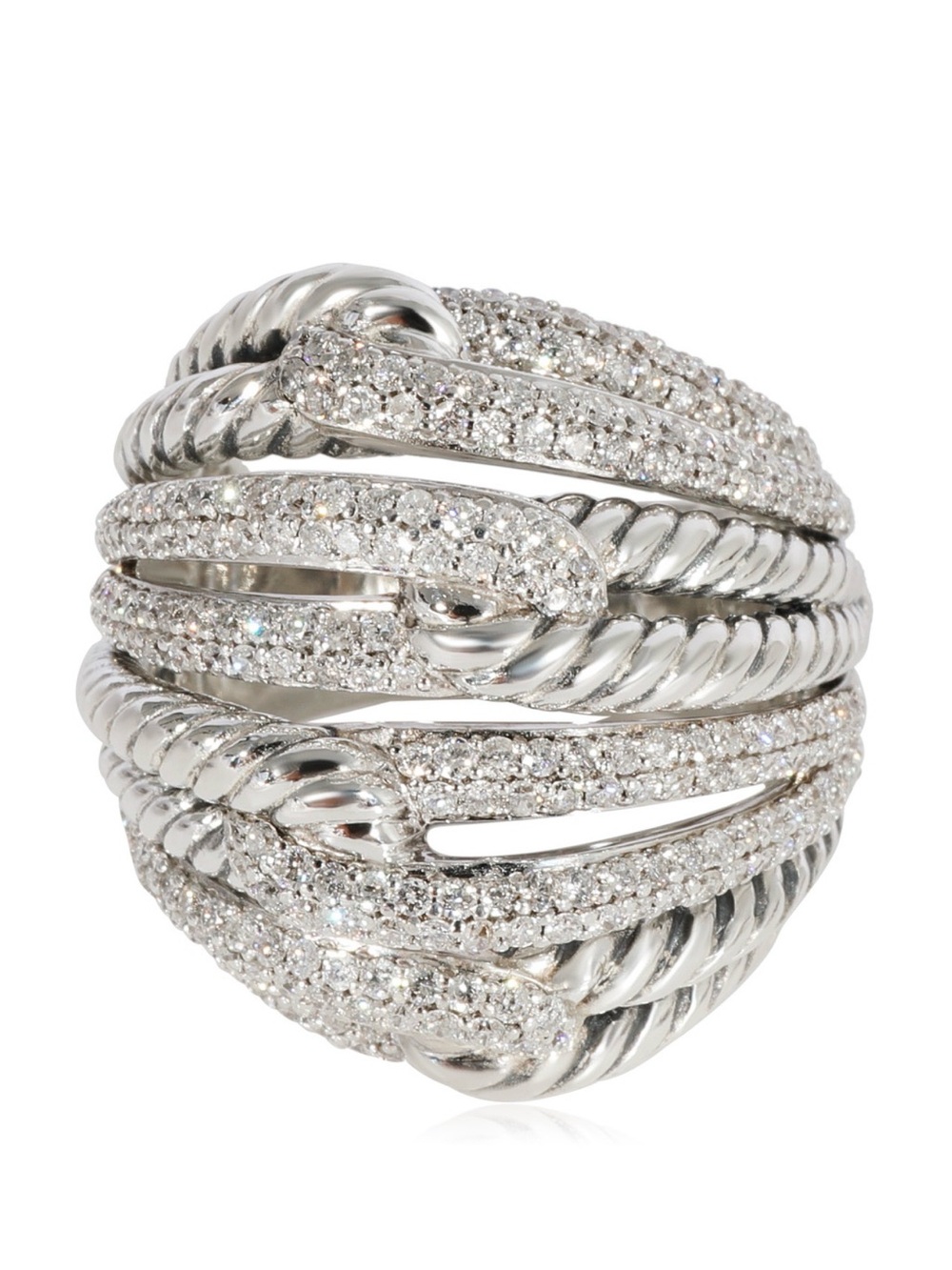 David Yurman Labyrinth Diamond  Ring in 925 Sterling Silver 1.55 CTW